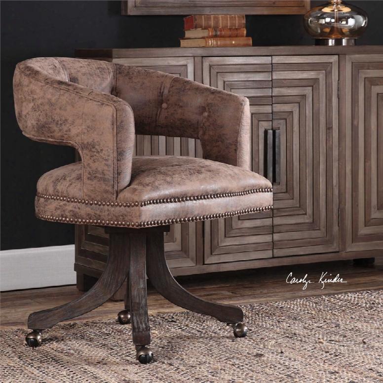 Uttermost Waylon Cocoa Brown Swivel Chair