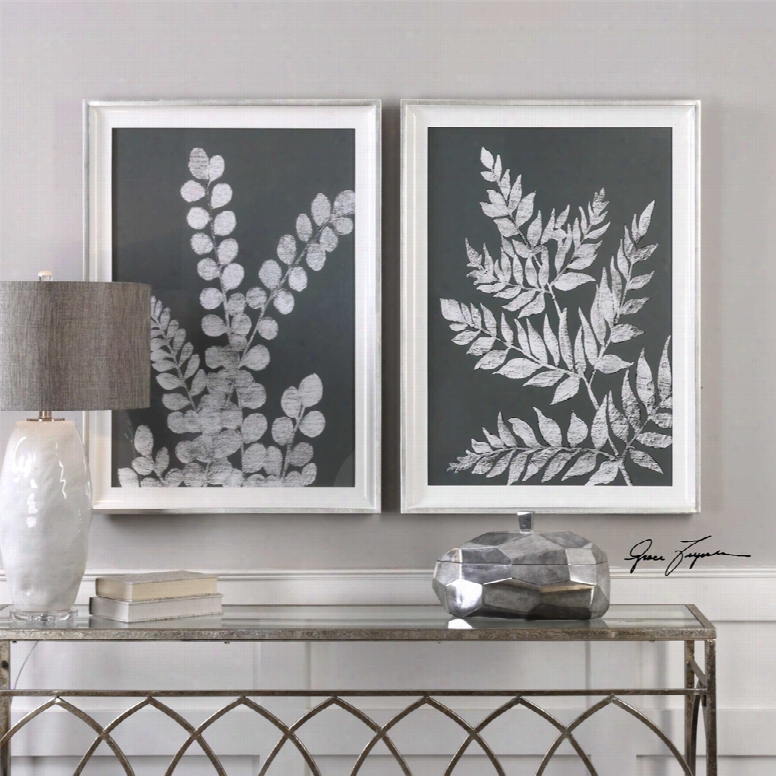 Uttermost White Ferns Prints Set Of 2