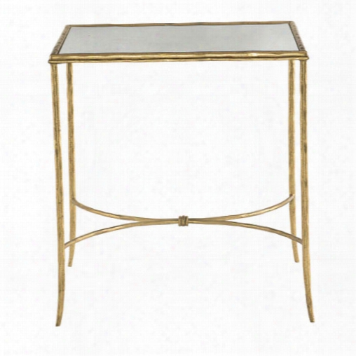 Bernhardt Evesham Metal End Table In Gold Leaf