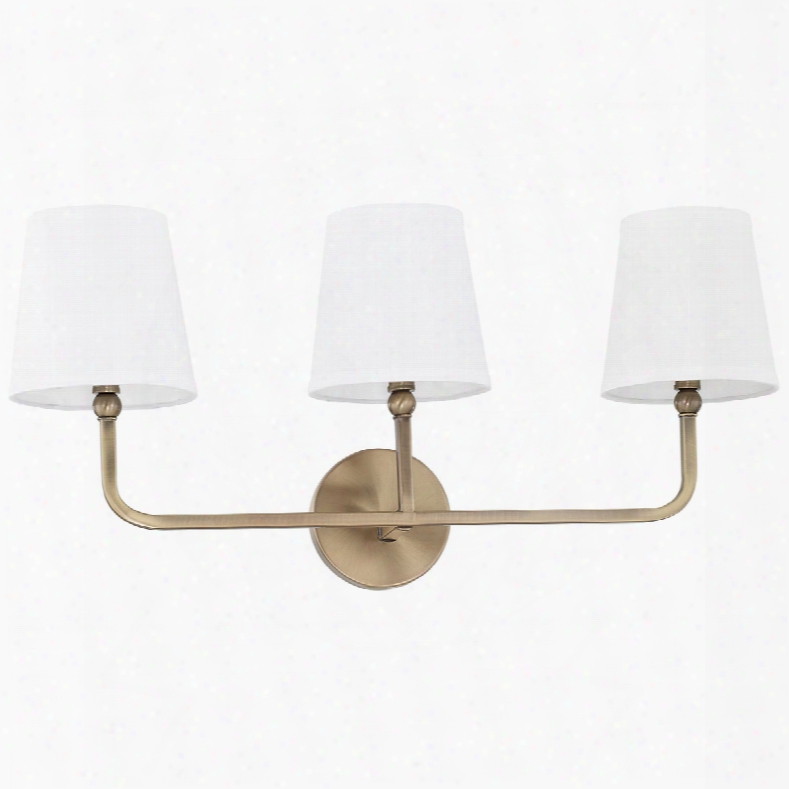 Metropolis Lighting Dawson 3-light Vanity In Aged Brass