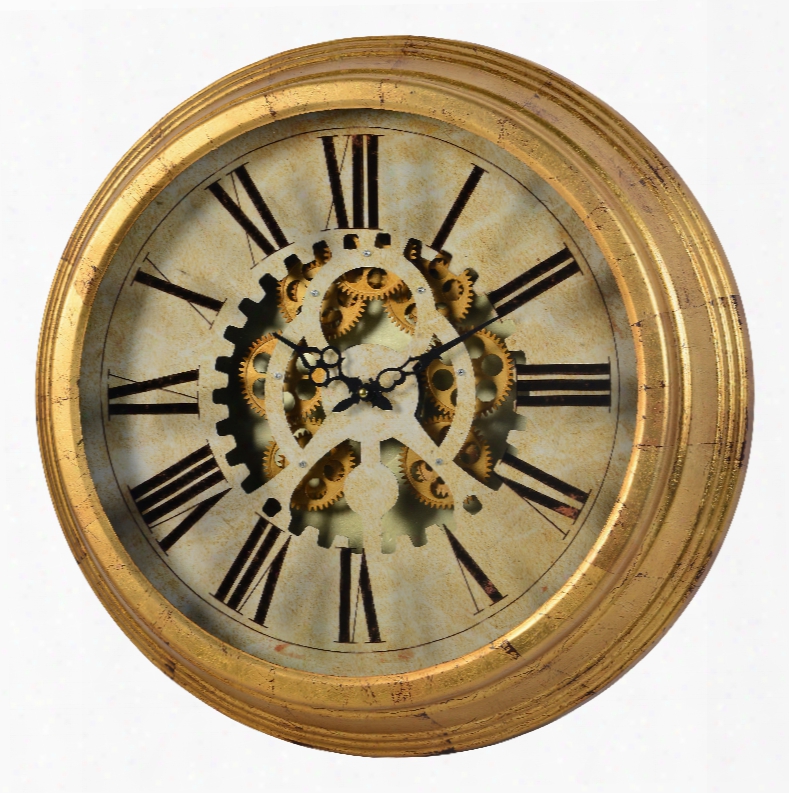 Cooper Classics Dabney Gear Clock In Antiqued Gold