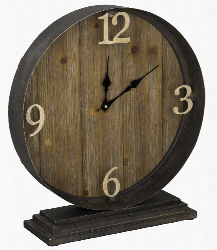 Cooper Classics Horlbeck Table Clock In Aged Black