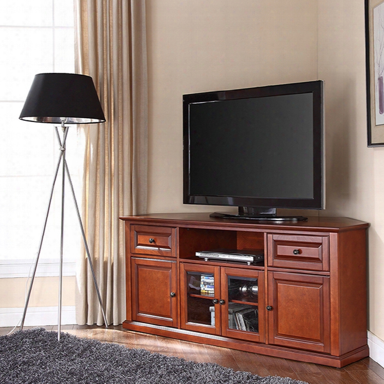 Crosley 60 Inch Corner Tv Stand In Classic Cherry