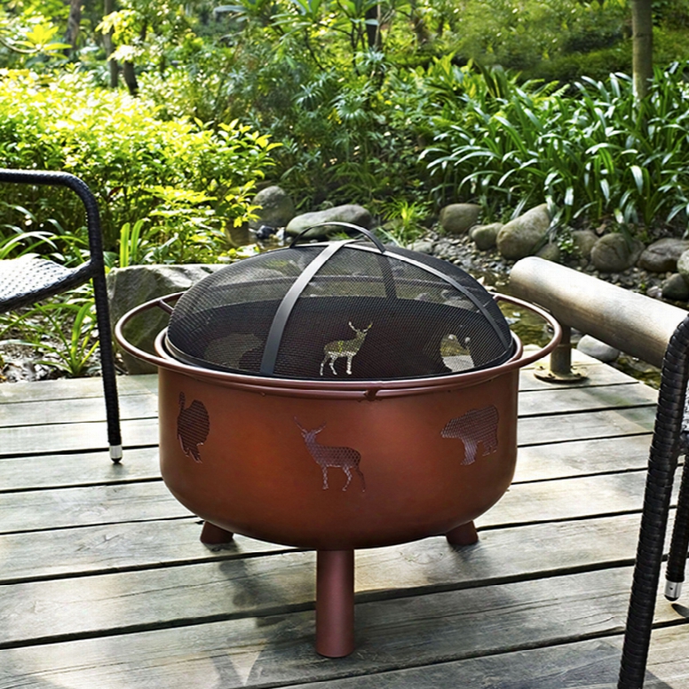 Crosley Durango Wildlife Firepit In Clay