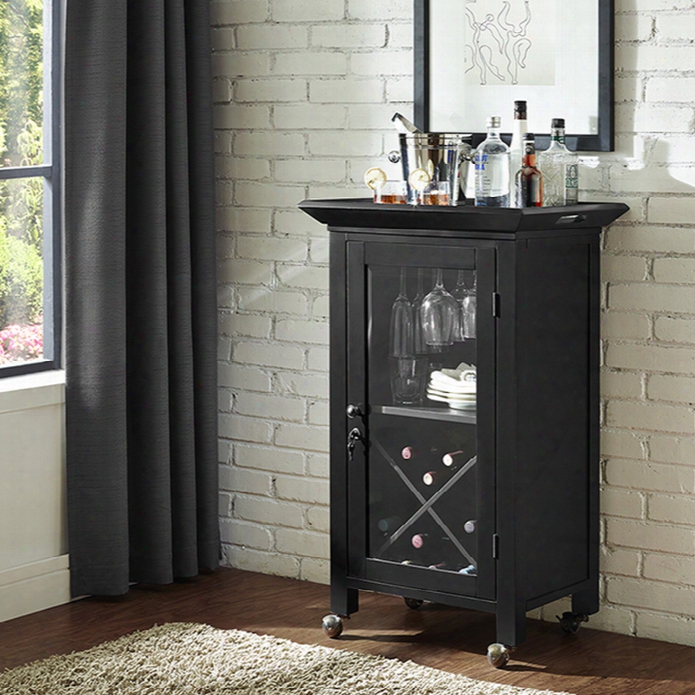 Crosley Jefferson Portable Bar In Black