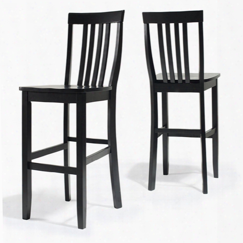 Crosley School House 30 Inch Bar Stool - Set Of 2 In Black