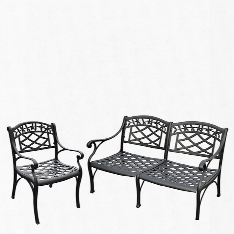 Crosley Sedona 2-piece Outdoor Conversation Set In Black