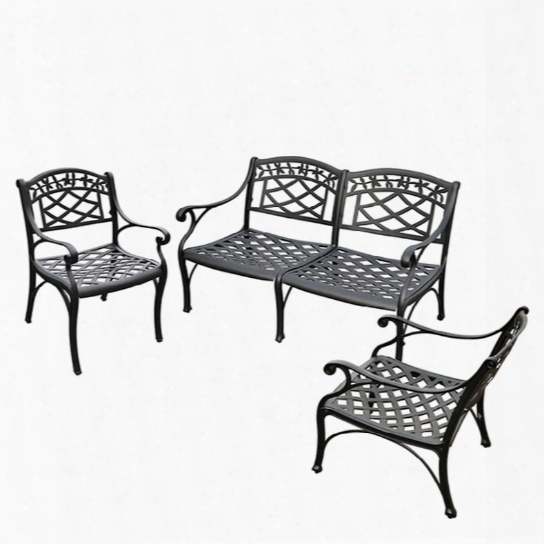 Crosley Sedona 3-piece Outdoor Conversation Set In Black