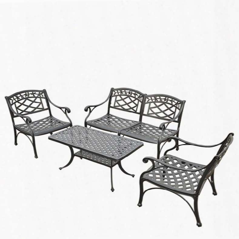 Crosley Swdona 4-piece Outdoor Conversation Set In Black