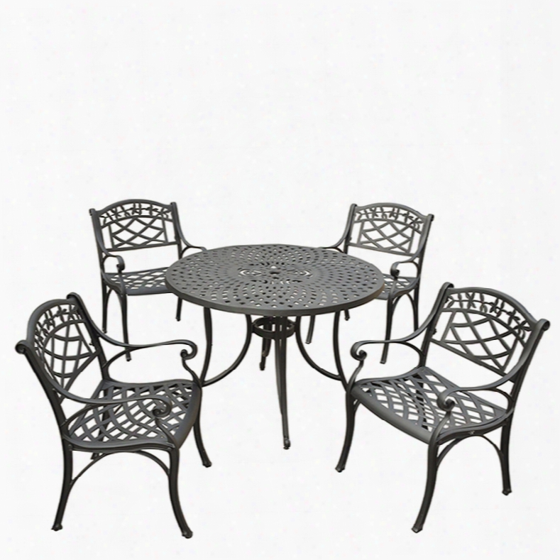 Crosley Sedona 42 Inch 5-piece Outdoor Dining Set In Black