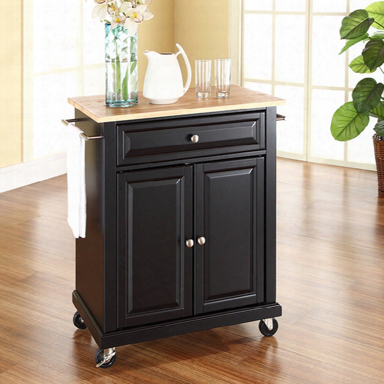 Crosley Solid Black Granite Top Portable Kitchen  Island In Black