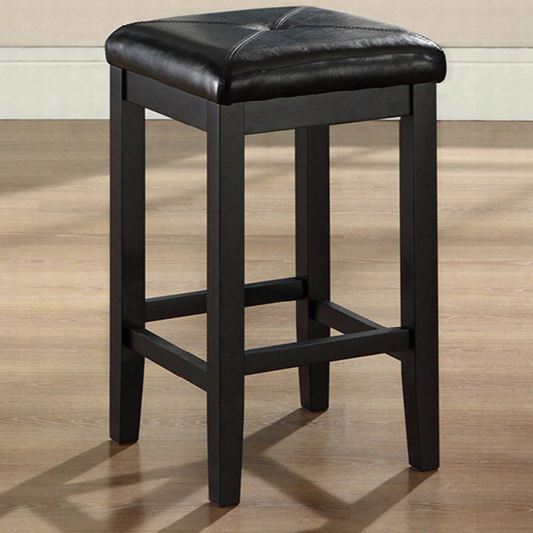 Crosely Upholstered Square Seat Bar Stool - Set Of 2 In Black