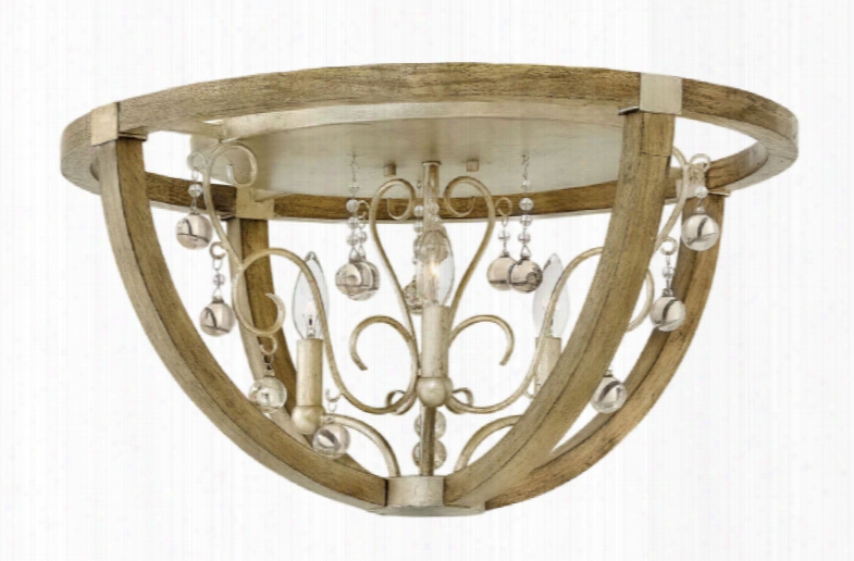 Fredrick Ramond Abingdon Foyer Flush Mount In Silver Leaf