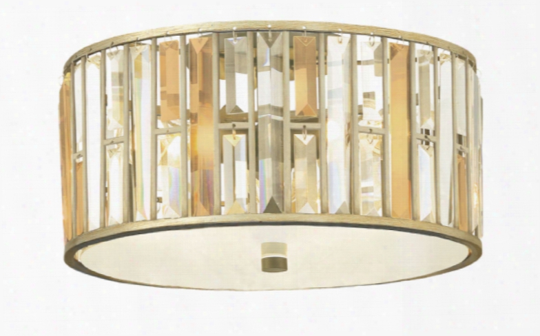 Fredrick Ramond Gemma Silver L Eaf Foyer Flush Mount