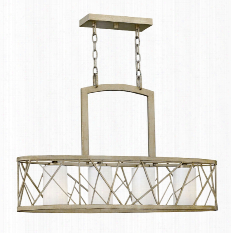 Fredrick Ramond Nest 4-light Chandelier In Silver Leaf