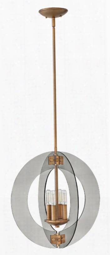 Fredrick Ramond Solstice 4-light Chandelier In Heirloom Brass