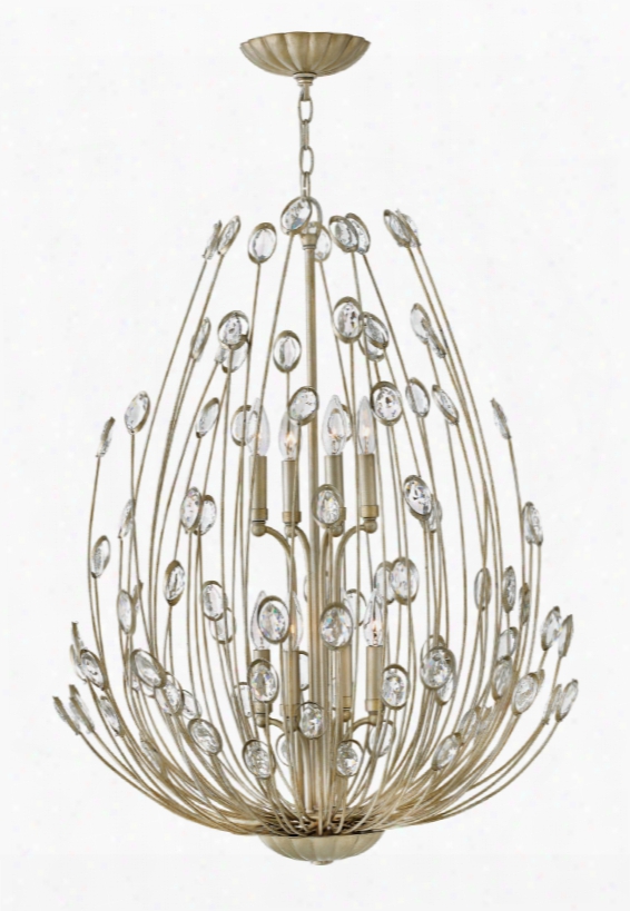 Fredrick Ramond Tulah 8-light Chandelier In Silver Leaf