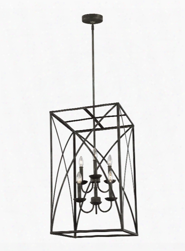 Murray Feiss Greenbrier 6-light Foyer In Iron Oxide