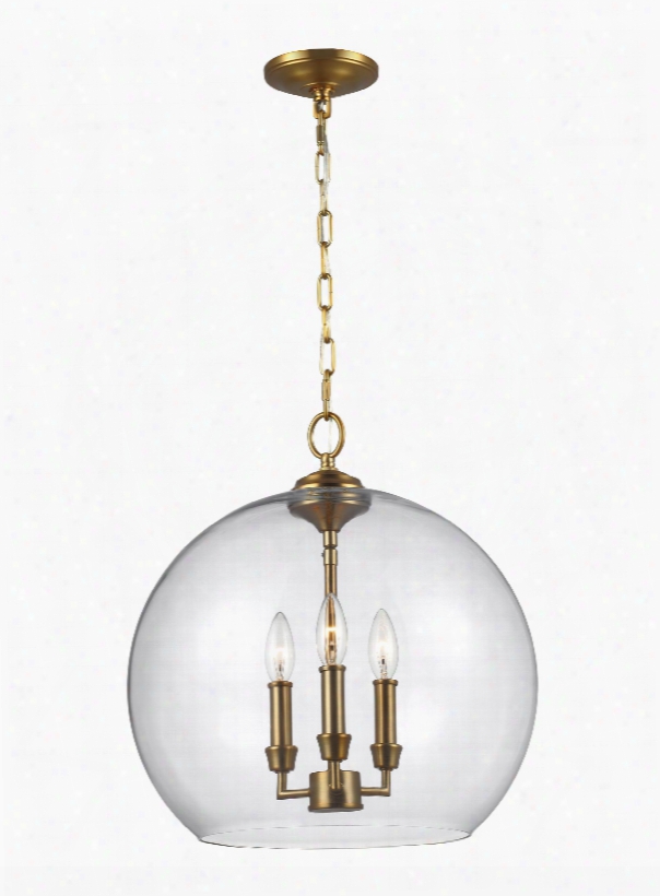 Murray Feiss Lawler 3-light Pendant In Burnished Brass