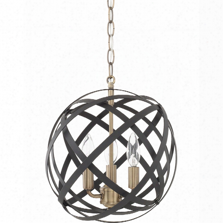 Capital Lighting Axis 3-light Pendant In Aged Brass And Black