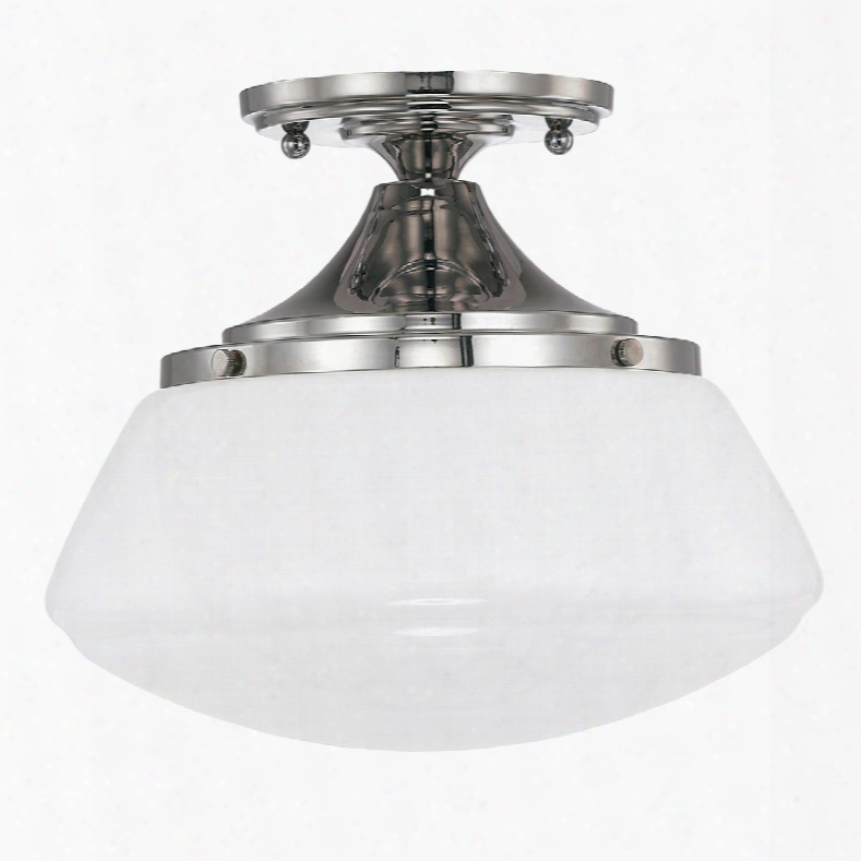 Capital Lighting Baxter 1-light Polsihed Nickel Flush Mount