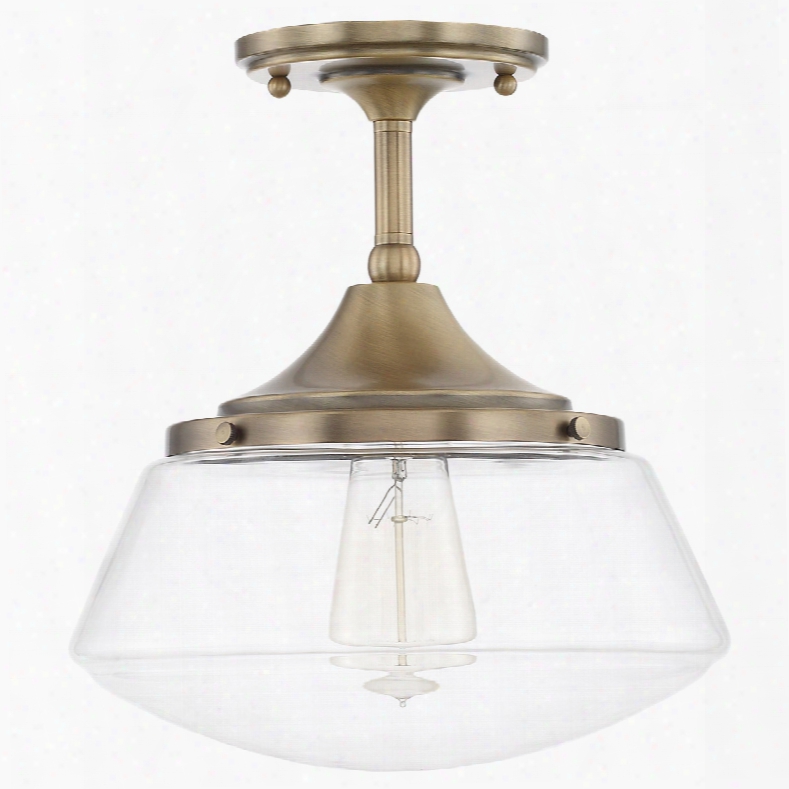 Capital Lighting Baxter 1-light Semi-flush In Aged Brass
