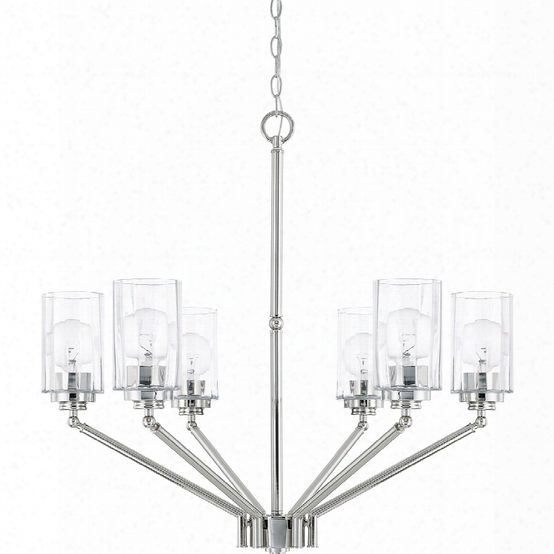 Capital Lighting Camden 6-light Chandelier In Polished Nickel