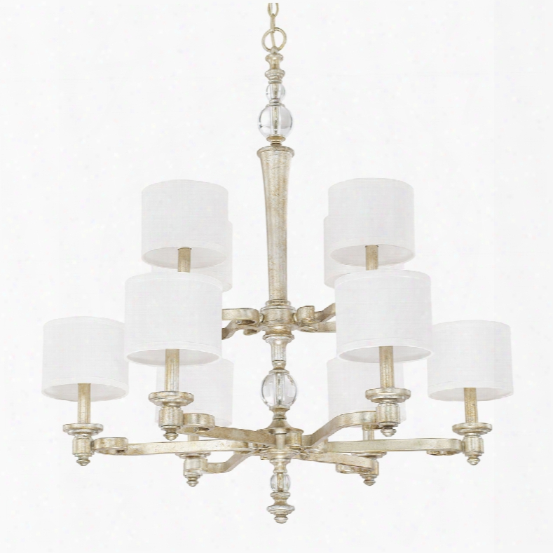 Capital Lighting Carlyle 10-light Chandelier In Gilded Silver
