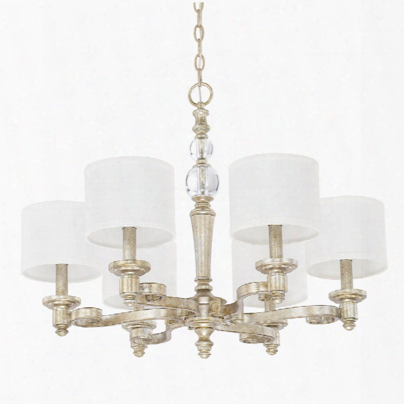 Capital Lighting Carlyle 6-light Chandelier In Gilded Silver