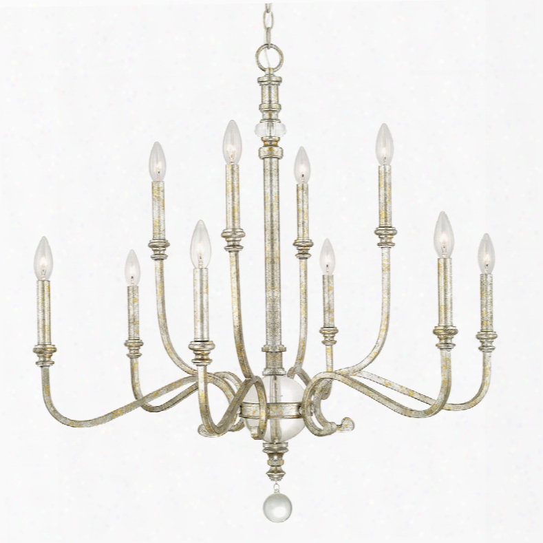 Capital Lighting Charleston 10-light Chandelier In Silver And Gold Leaf