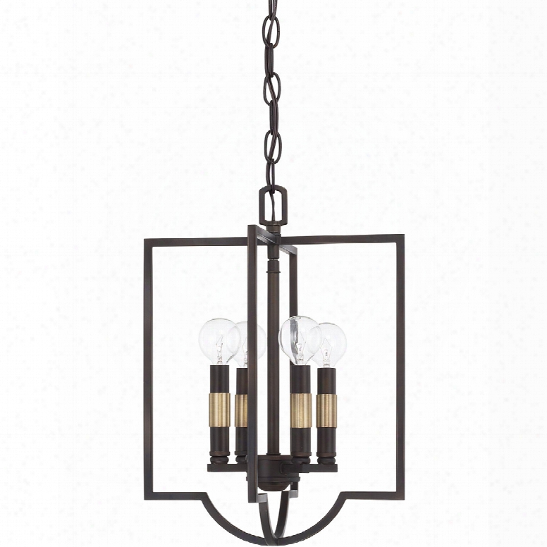 Captial Lighting Cole 4-light Aged Brass And Old Bronze Foyer Pendant