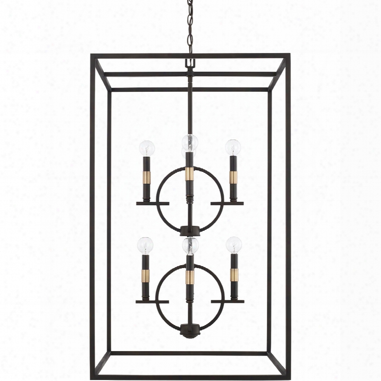 Capital Lighting Cole 8-light Foyer Pendant In Aged Brass And Old Bronze