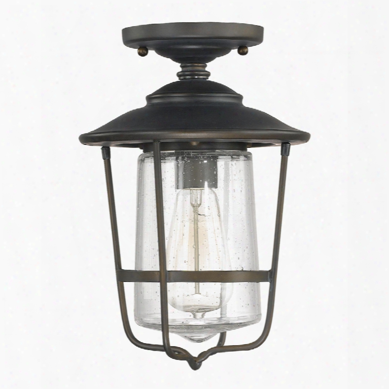 Capital Lighting Creekside 1-light Outdoor Ceiling Semi-flush In Old Bronze