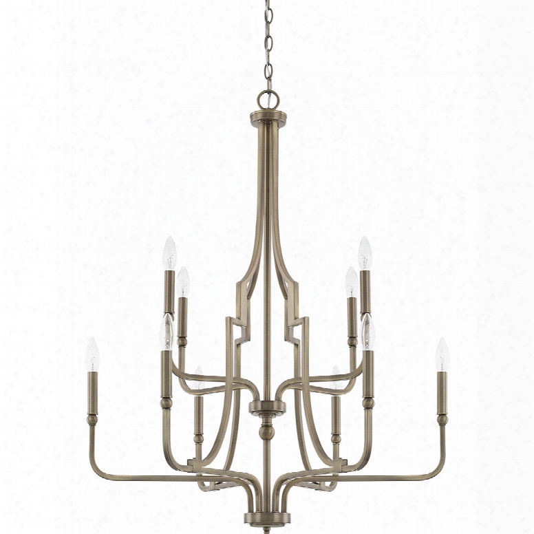 Capital Lighting Dawson 10-light Chandelier In Aged Brass