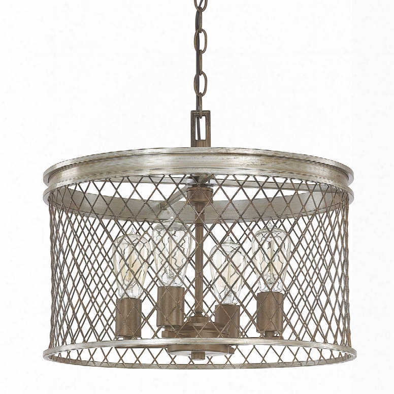 Capital Lighting Eastman 4-light Pendant In Silver And Bronze