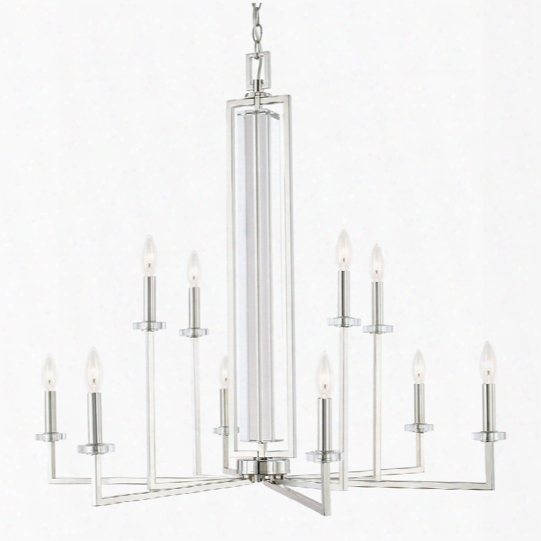 Capital Lighting Hudson 10-light Chandelier In Polished Nickel