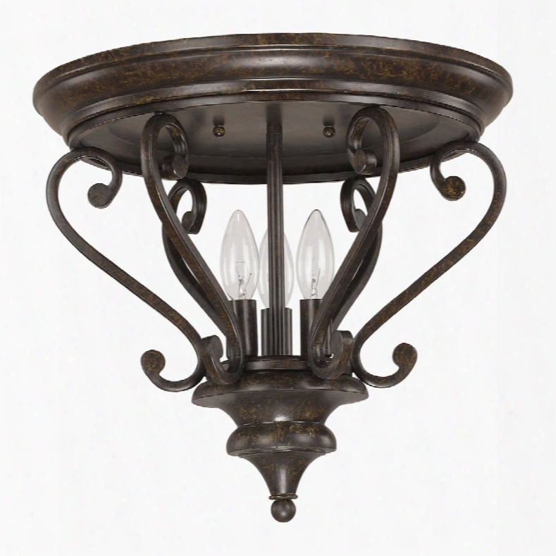 Capital Lighting Maxwell 3-light Flush Mount In Chesterfield Brown