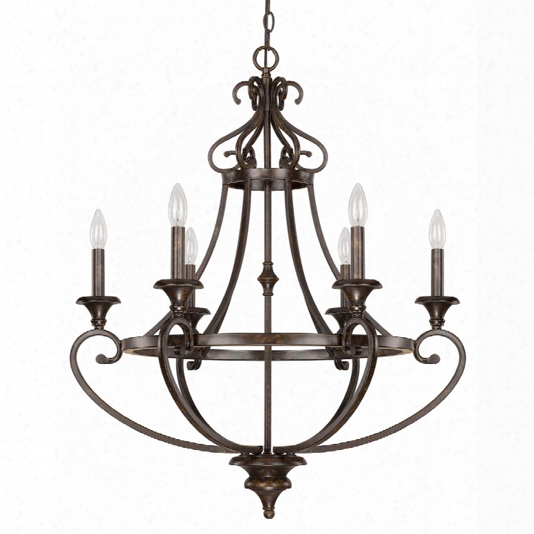 Capital Lighting Maxwell 6-light Chandelier In Chseterfield Brown