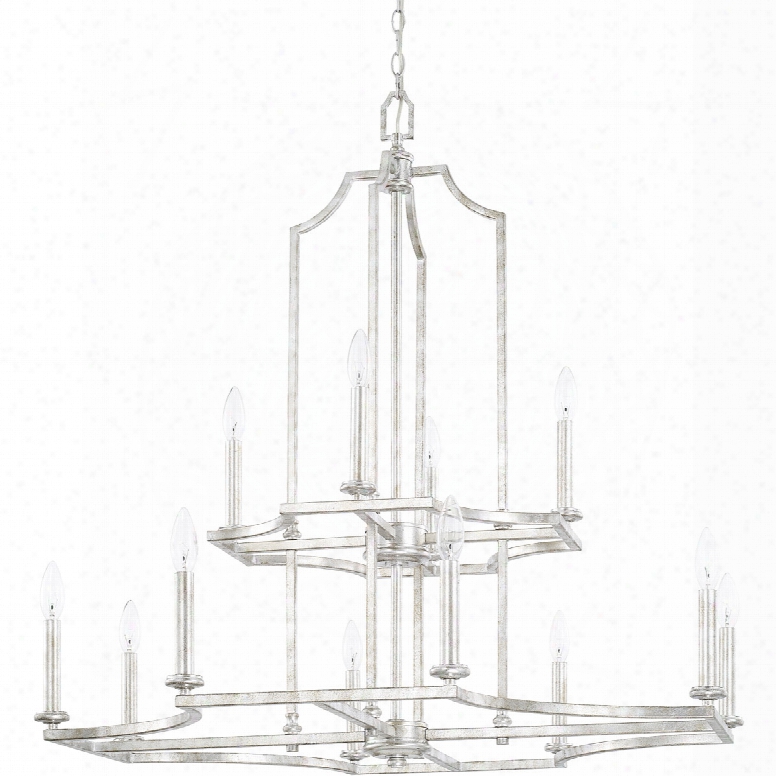 Capital Lighting Oxford 12-light Chandelier In Silver Patina