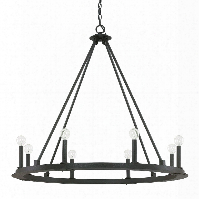 Capital Lighting Pearso N8-light Chandelier In Black Iron