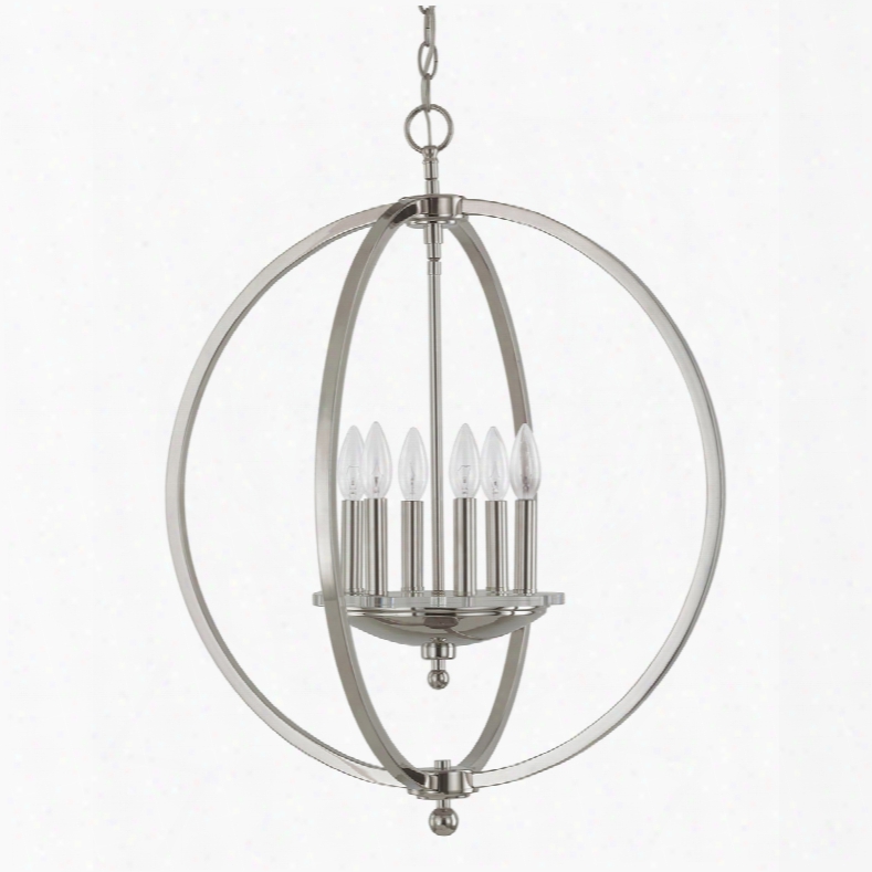 Capital  Lighting Perry 6-light 23 Inch Pendant In Polished Nickel