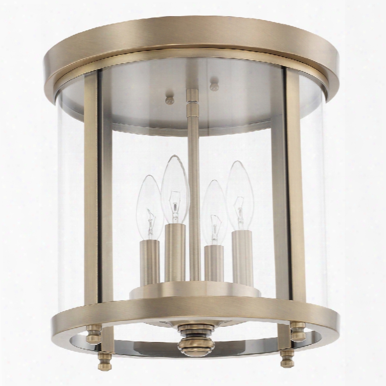 Capital Lighting Signature 4-light Flush Mount In Aged Brass