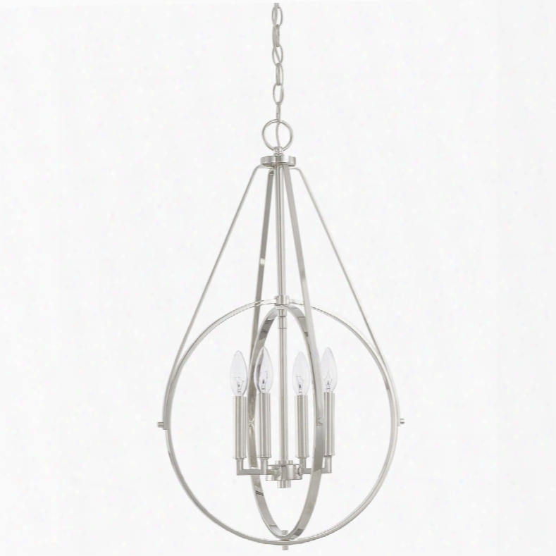 Capital Lighting Signature 4-light Pendant In Polished Nickel