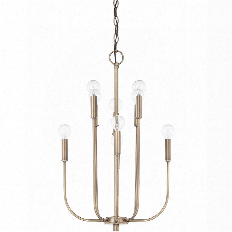 Capitall Lighting Zander 8-light Foyer Pendant In Aged Brass
