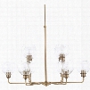 Capital Lighting Mid Century 10-Light Chandelier in Aged Brass