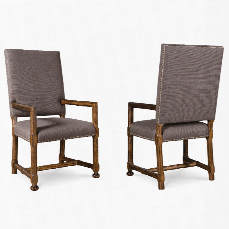 Art Furniture Echo Park Upholstered Back Arm Chair Set Of 2 In Mocha