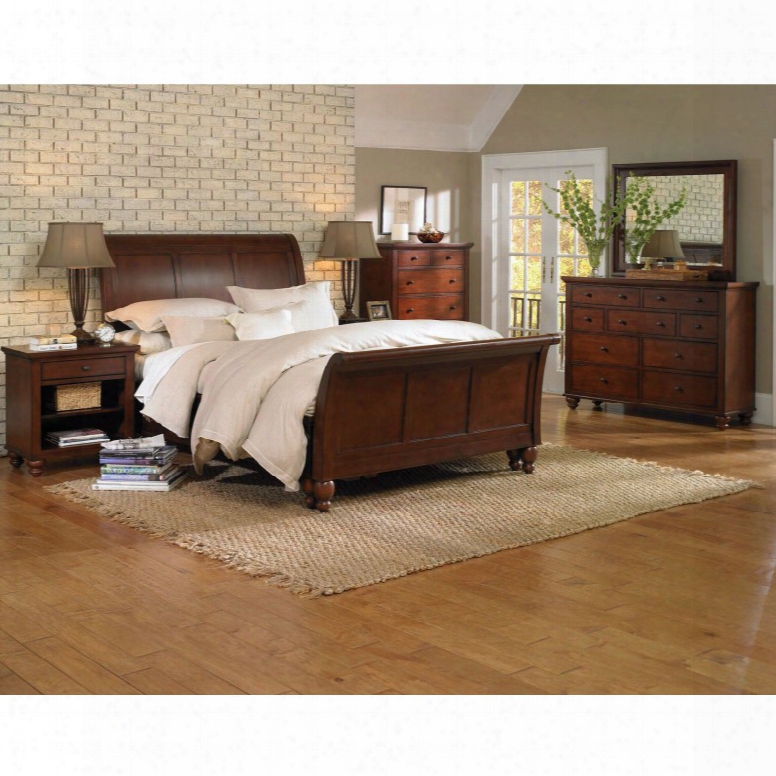 Aspenhome Cambridge 5-piece Sleigh Bedroom Set In Cherry