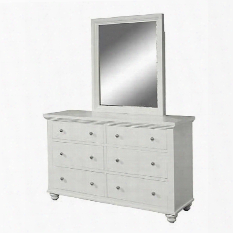 Aspenhome Cambridge Kid's Dresser With Mirror In Eggshell