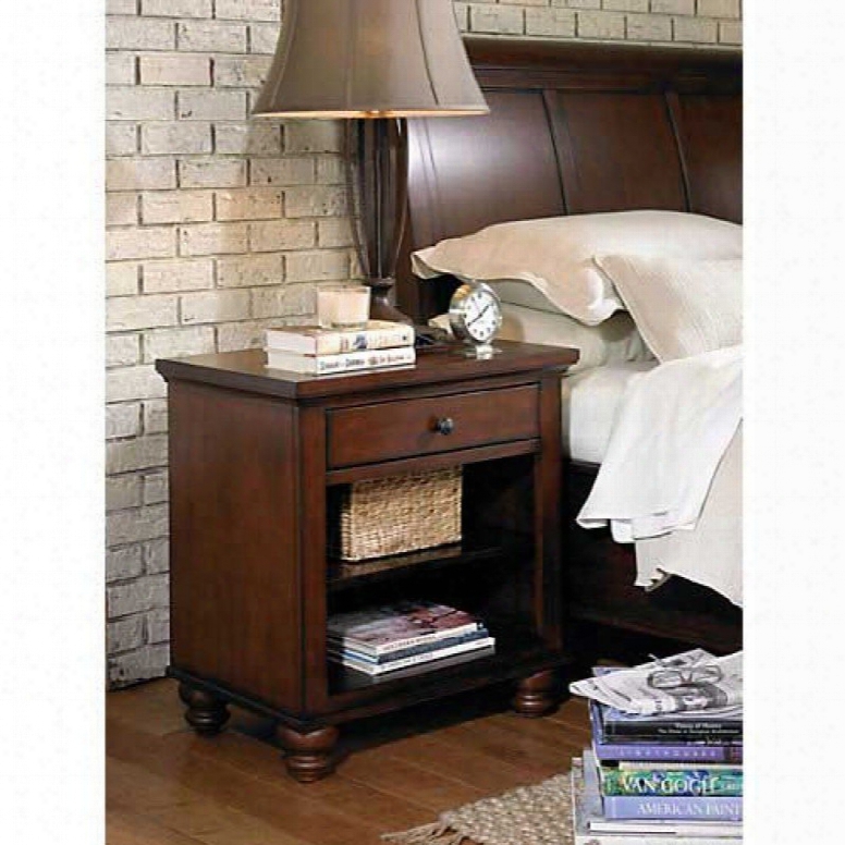 Aspenhome Cambridge One Drawer Nightstand In Brown Cherry