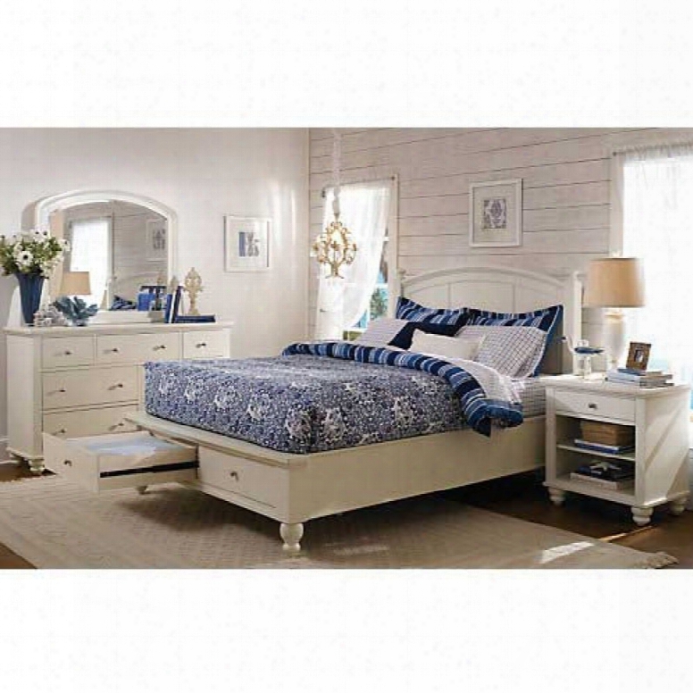 Aspenhome Cambridge Queen Panel Storage Bed In Eggshell